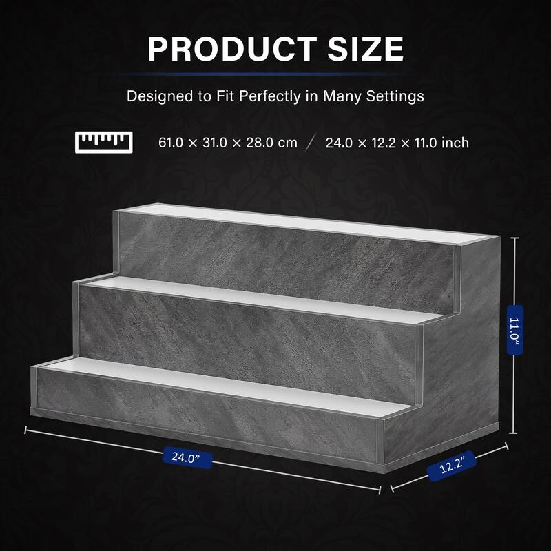 GDF Studio - Luminex Modern LED Bottle Display Shelf with App Control