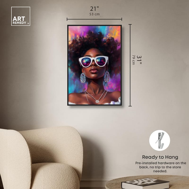 Bold Colorful Curls Canvas by Art Remedy