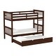 preview thumbnail 16 of 17, Walker Edison Solid Wood Mission Twin Size Bunk Bed with Trundle