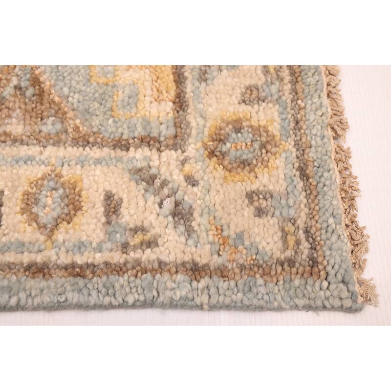 ECARPETGALLERY Hand-knotted Jules Serapi Light Blue Wool Rug - 2'8 x 9'11