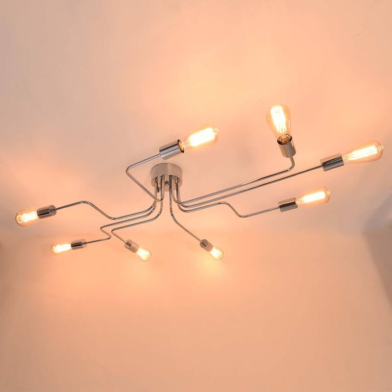 8 - Light Mid-Century Modern Industrial Spider Shape Circuit Board Semi-Flush Mount