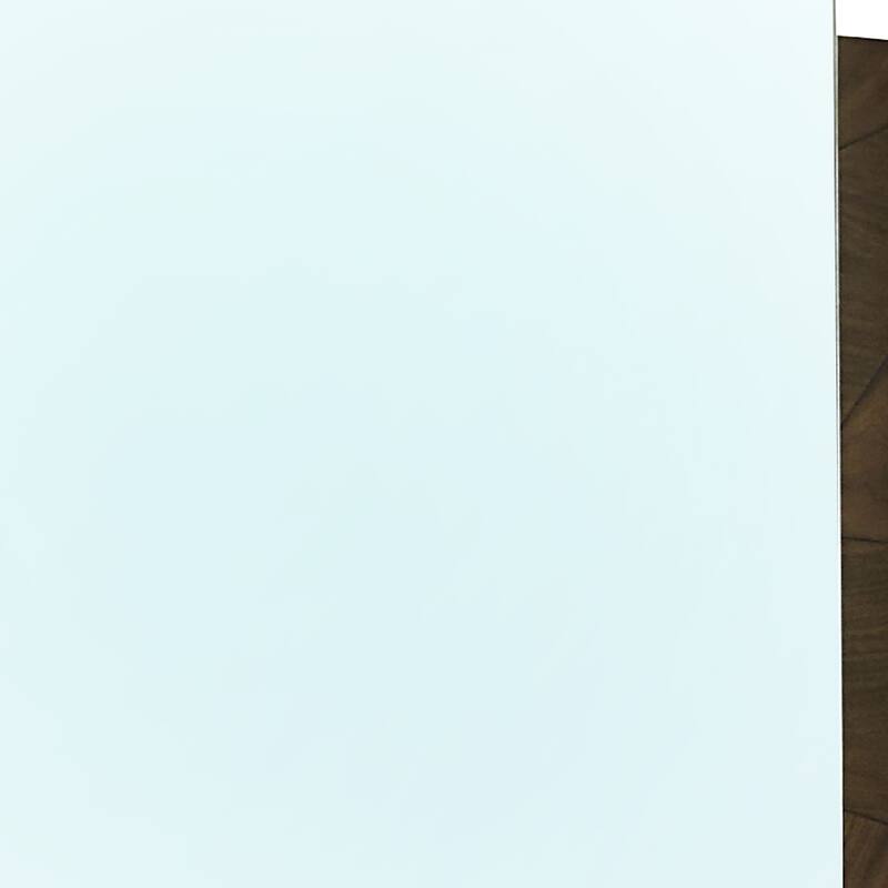 40 Inch Dee Rectangular Chest Wall Mirror, Geometric Oat Brown Wood Accents
