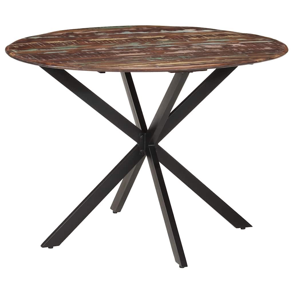 vidaXL Dining Table Ø43.3"x30.7" Solid Wood Reclaimed and Steel - Brown