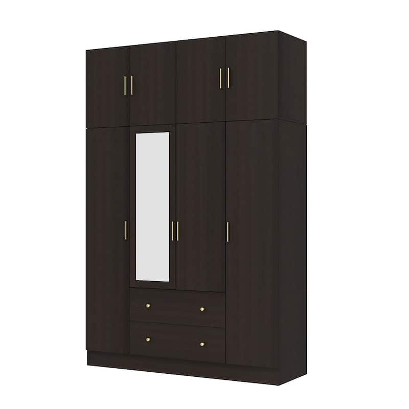 63"W Family Wardrobe/Armoire/Closet by Timechee with Mirror Doors