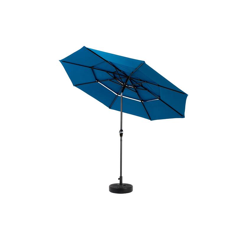 Aluminium 10ft 3 Tier Auto-tilt Umbrella ,Outdoor Patio Umbrella - Market Table Pool Deck Umbrella (Base Not Included)