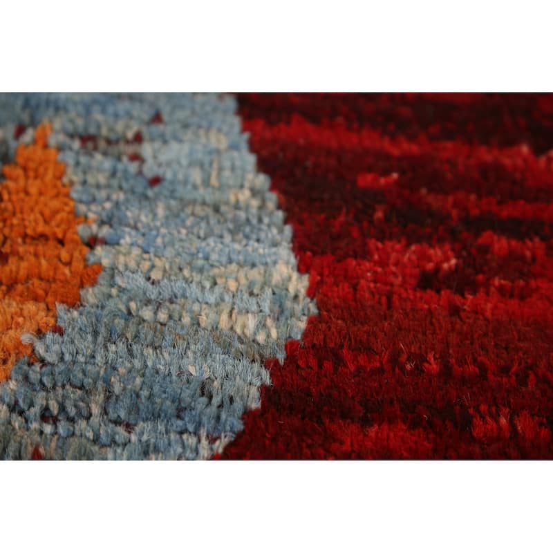 Red Moroccan Oriental Area Rug Handmade Tribal Wool Carpet - 8'4" x 9'10"