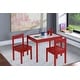 preview thumbnail 16 of 21, Olive & Opie Gibson 3-Piece Dry Erase Kids Table & Chair Set Red