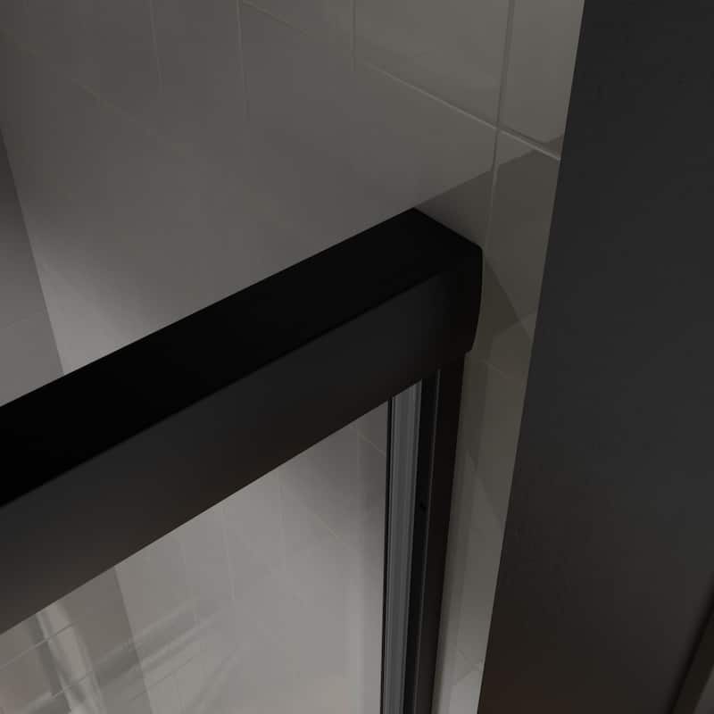 60''x72'' Double Sliding Semi-Frameless Shower Door with 6mm Tempered Glass