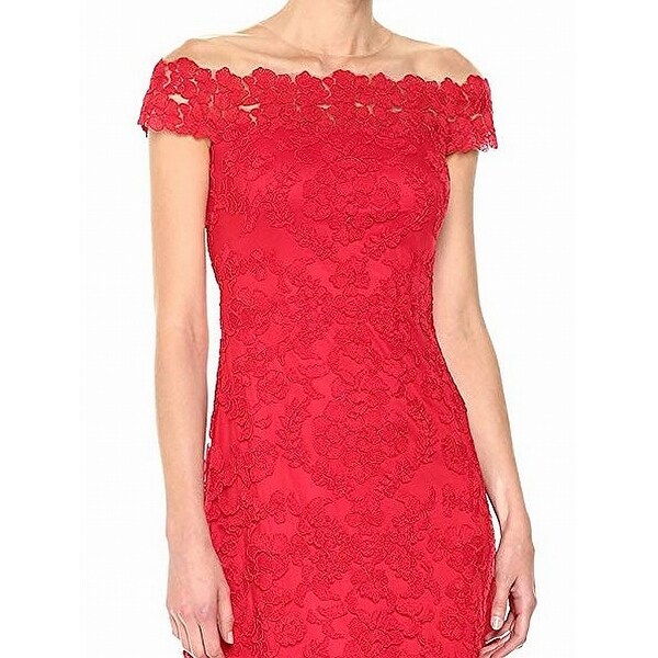 red lace sheath dress