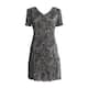 Connected Apparel Short Sleeve Mid-Length Printed Dress - Camel - 12