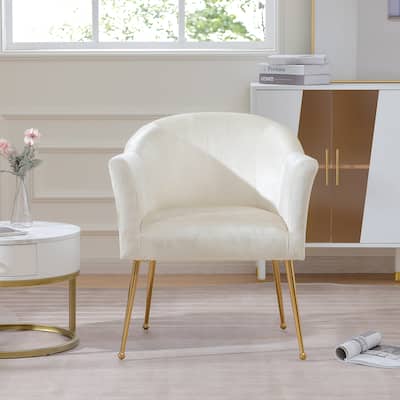 Modern Armchair with Gold Metal Legs