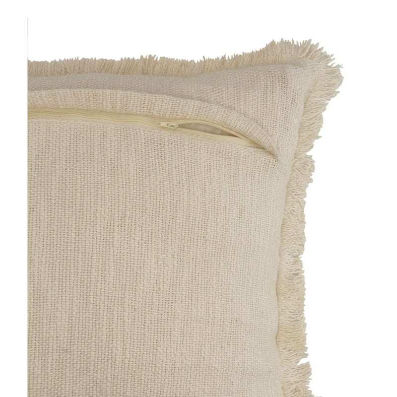 Hidalgo Solid Fringed Throw Pillow by Sevita