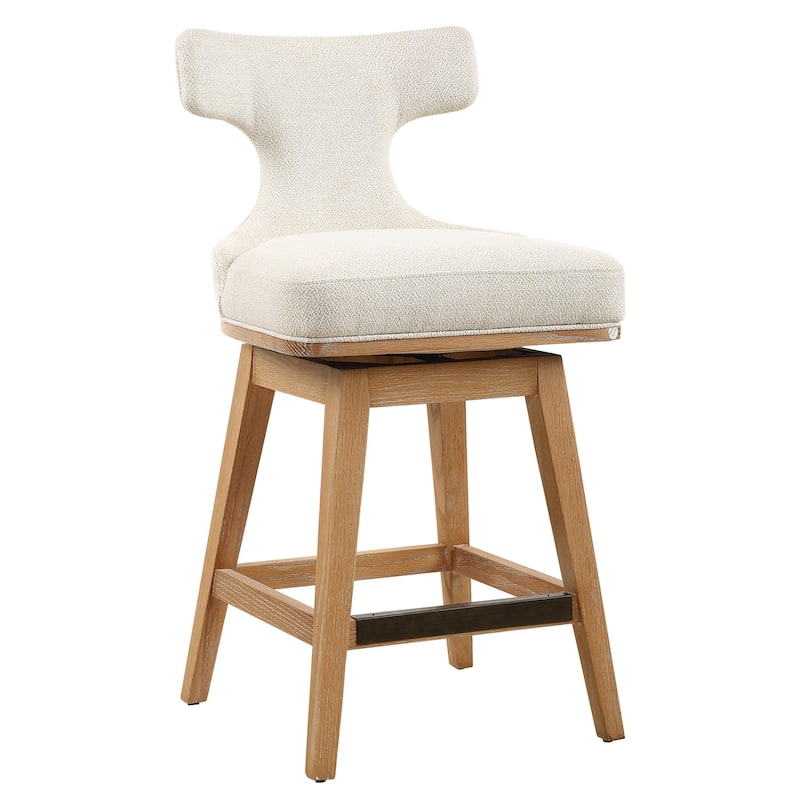 Upholstered Swivel Return Seat Counter Stool - 38.25" - White