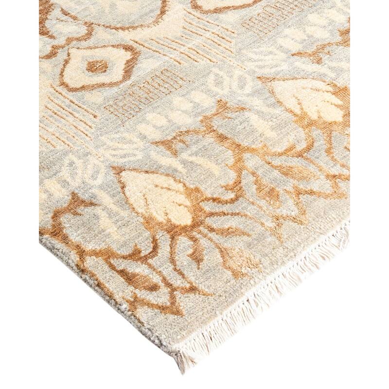 Ikat One-of-a-Kind Hand-Knotted Area Rug - Gray, 9' 1" x 12' 3" - 9' 1" x 12' 3"