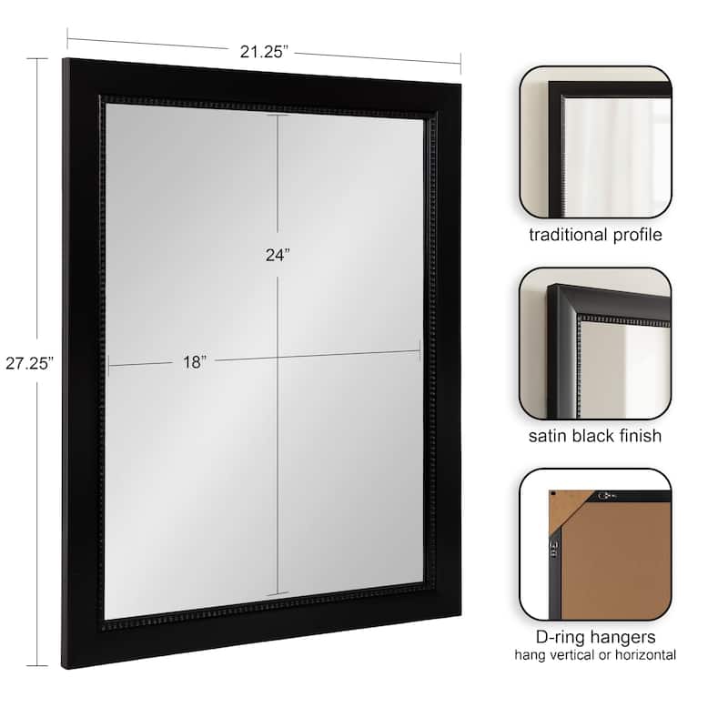Kate and Laurel Monetta Rectangle Bathrom Wall Mirror