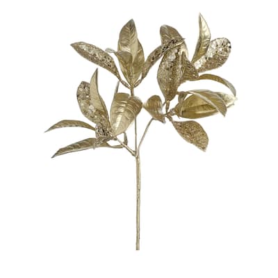 Glittered Gold Laurel Christmas Spray 12"