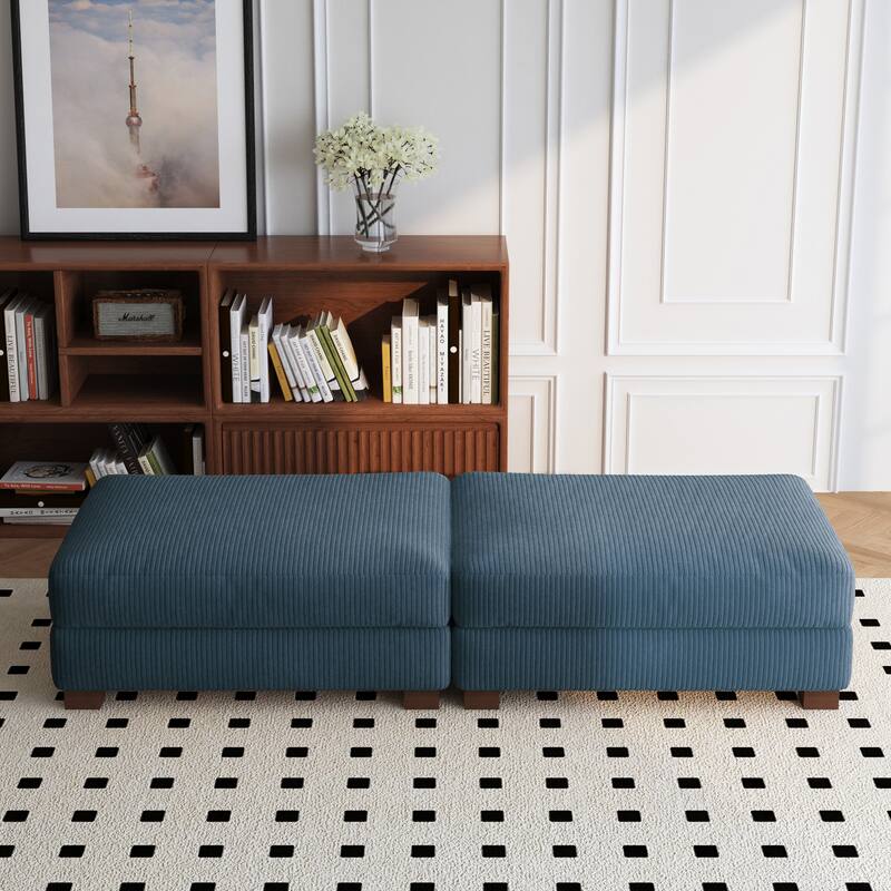 Modern Rectangular Ottoman Foot Rest Stool for Couch