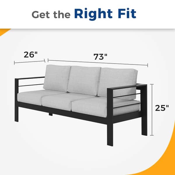 dimension image slide 5 of 6, Royalcraft Aluminum Outdoor Sofa