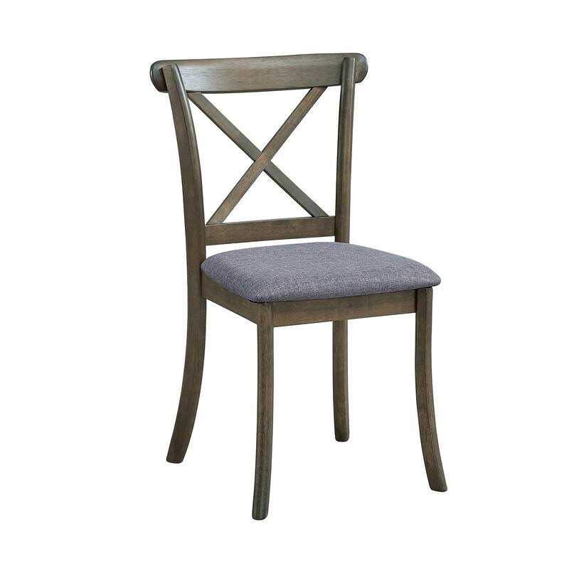 Modern 5-Piece Dining Set with Round Table & 4 Cross Back Upholstered Chairs
