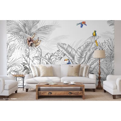 Tropical Jungle Wildlife Wallpaper Mural