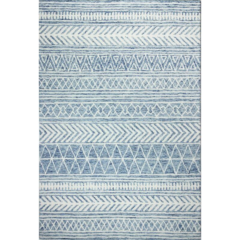 Bashian Nuncio Transitional Hand Tufted Area Rug - 5' x 7'6" - Denim