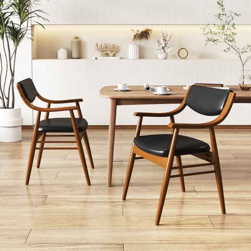 Gymax Set Of 4 PU Leather/Velvet Dining Chair w/ Padded Seat & Back