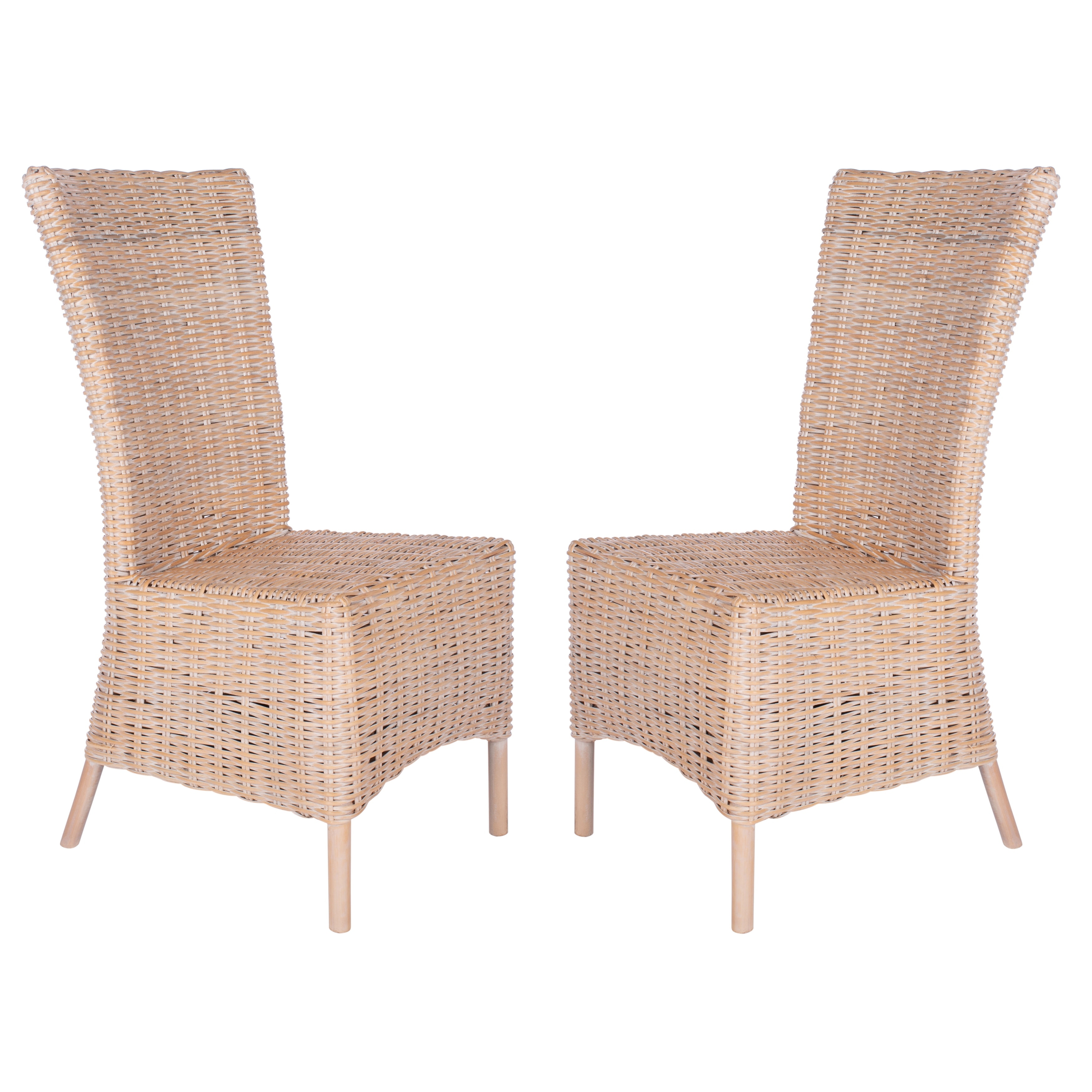 High back store wicker chair