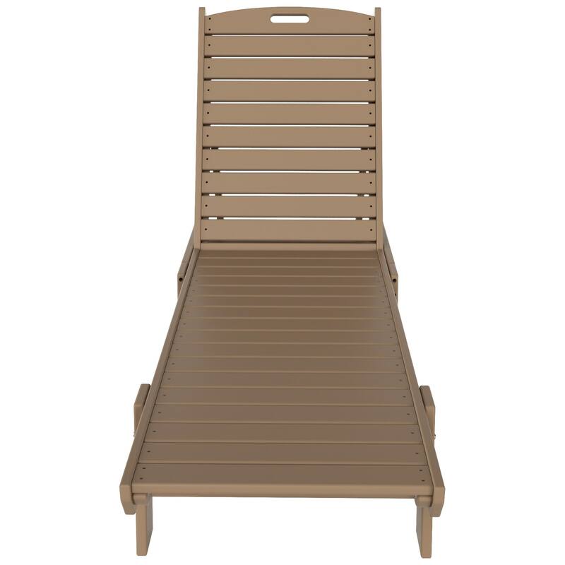 Laguna Hdpe All Weather Outdoor Patio Pool Reclining Armless Chaise Lounges With Square Side Table (3-Piece Set)