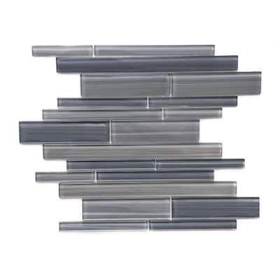 Rebel Brick 1x6 Brushed Glass Linear Mosaic Tile - Wall, Backsplash
