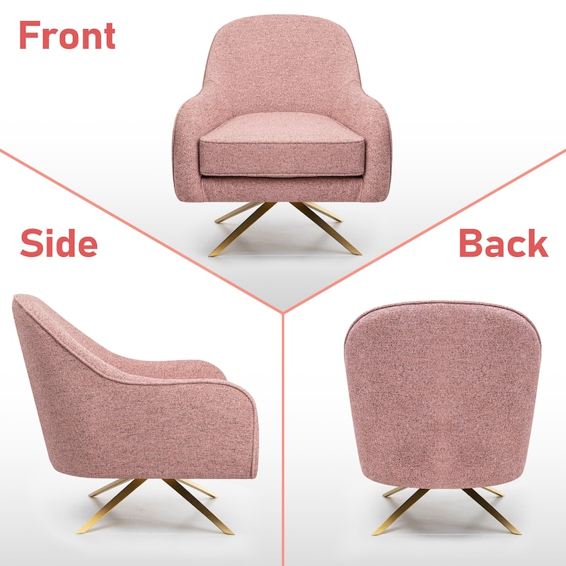 VredHom Modern Swivel Accent Chair with Stainless Steel Legs