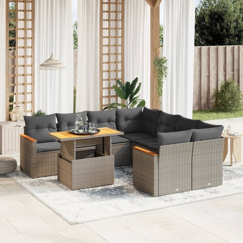 vidaXL Garden Sofa Set - 21.7 x 39.4 x 28.7 - Grey