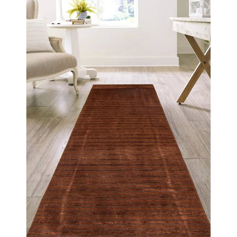 ECARPETGALLERY Hand-knotted Opulence Brown Wool Rug - 3'2 x 11'6