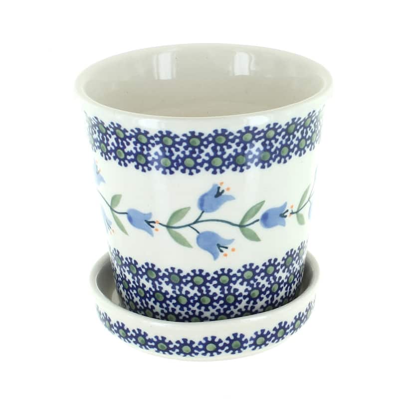 Blue Rose Polish Pottery P045 Manufaktura Flower Pot
