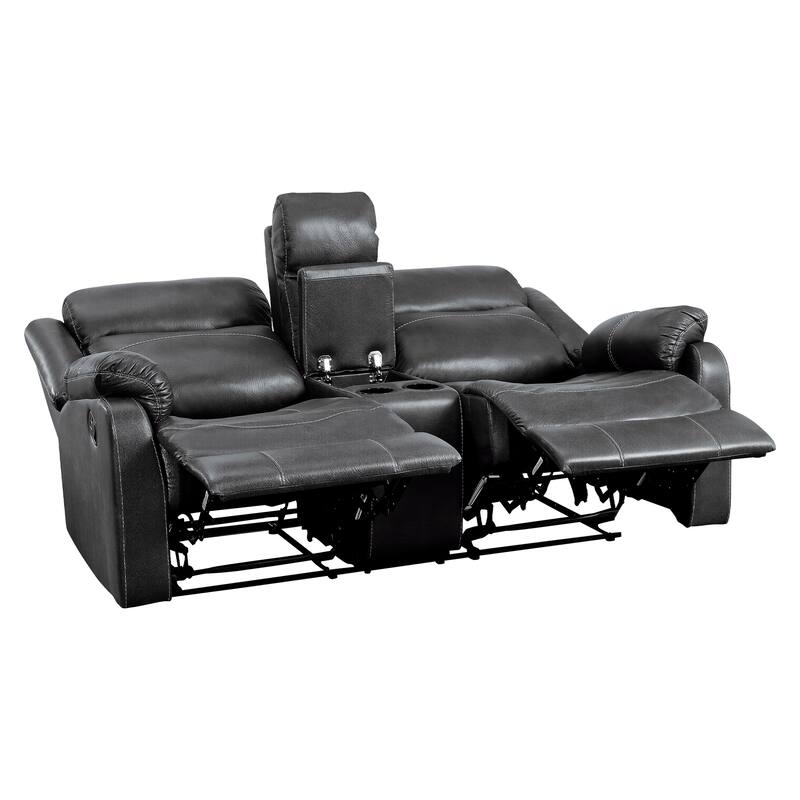 Soho Double Lay Flat Reclining Love Seat with Console