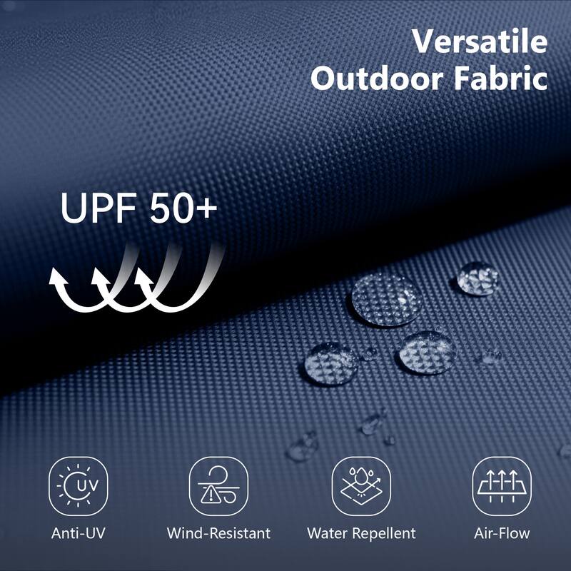 MAISON ARTS 15ft 2-Tier Large Patio Umbrella with Solar Lights, Double-Sided Outdoor Market Umbrellas with Base Included