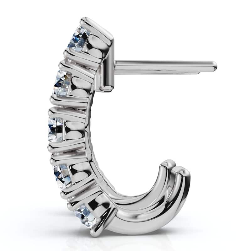 Bliss Diamond 1Ct T.W. Diamond Hoops Earrings in White Gold Lab Grown