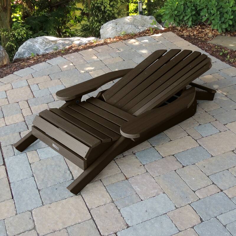 Eco-friendly Synthetic Wood Folding and Reclining Adirondack Chair