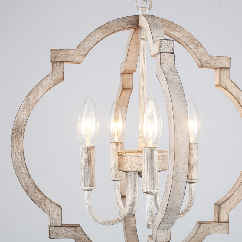 4-Light Rustic Candlestick Hanging Linear Chandelier Lighting Island Chandelier for Dining Room Kitchen Island