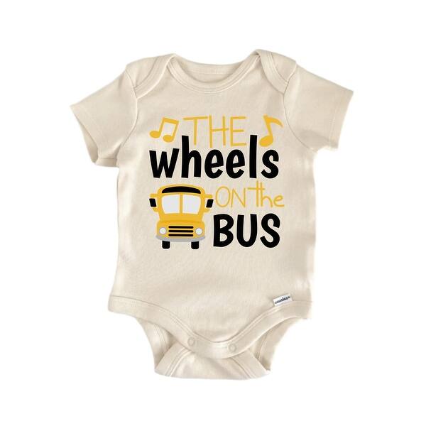 slide 2 of 6, The Wheels On The Bus Nursery Rhyme - Baby Boy Girl Clothes Infant Bodysuit Funny Cute Blue - 0-3M