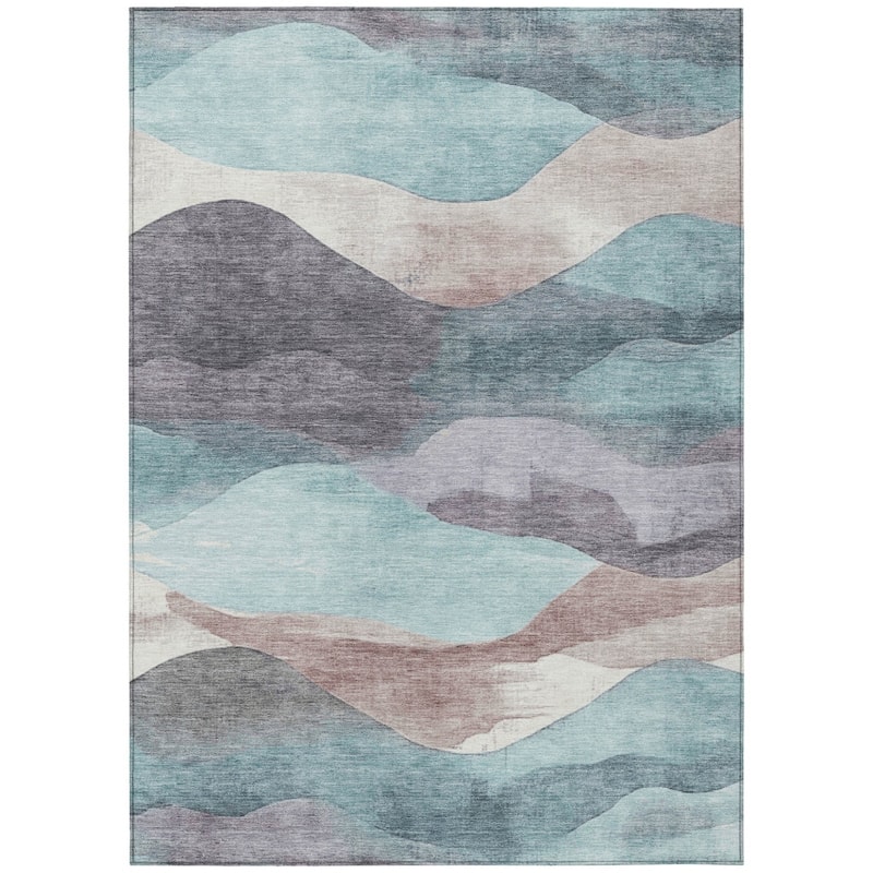 HomeRoots Abstract Transitional Rectangle Outdoor Rug