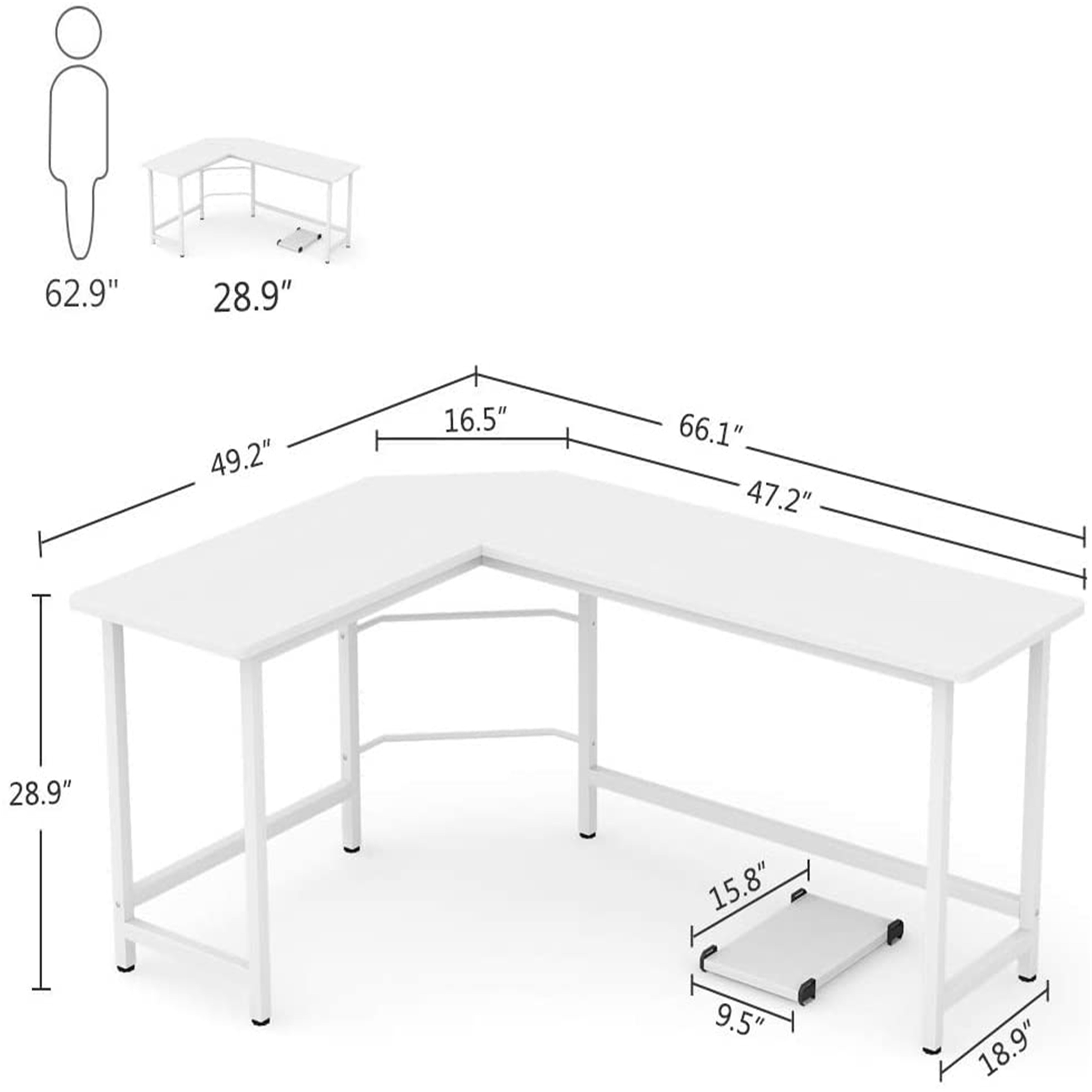 pic Tribesigns Modern L-Shaped Desk With Bookshelf tribesigns large modern l shaped corner