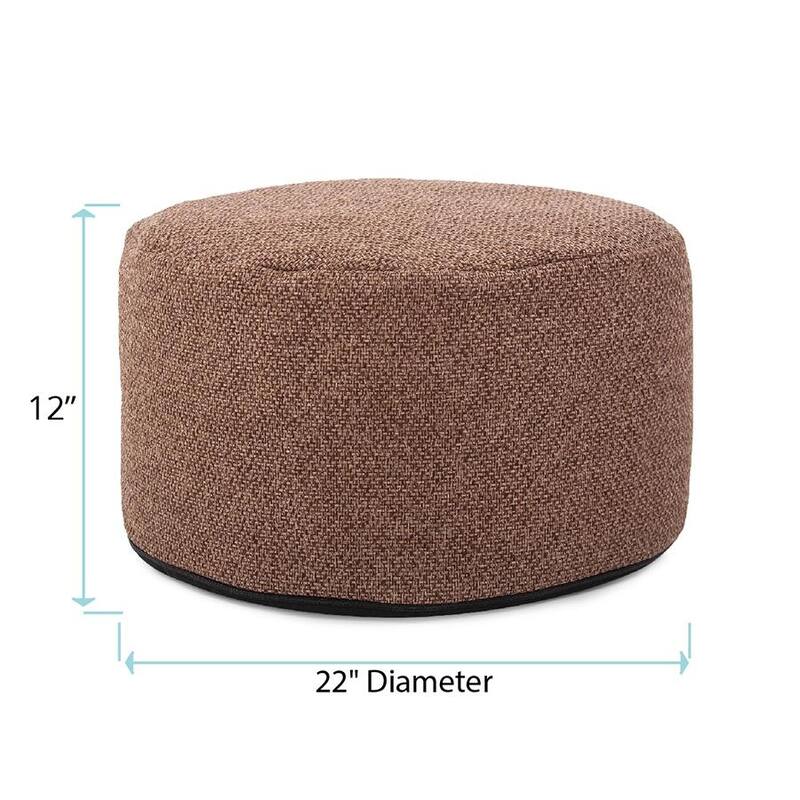 Allan Andrews Round Foot Pouf Panama Chocolate