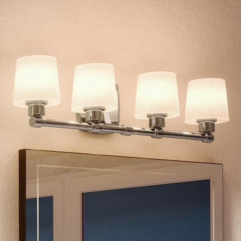 Luxury Industrial Chic Bath Vanity Light, 7.25"H x 30.375"W, with Farmhouse Style, Polished Chrome, by Urban Ambiance
