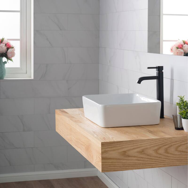 Kraus Bathroom Combo - 18-3/4" Ceramic Vessel Bathroom Sink With