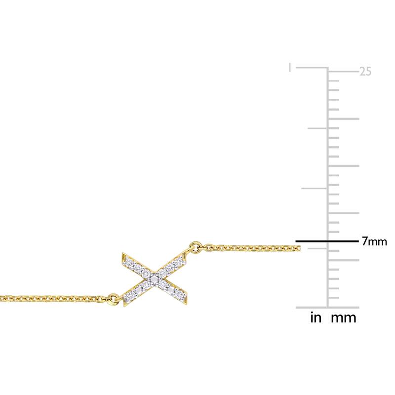 Miadora Diamond Accent A to Z Initial Station Necklace in 14k Yellow Gold