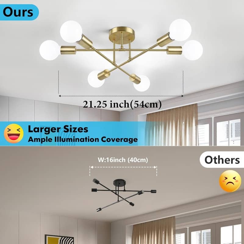 6-Light Industrial Ceiling Lights Fixture