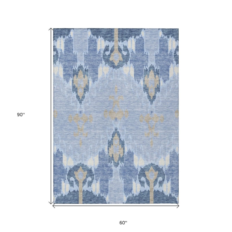 HomeRoots Ikat Transitional Rectangle Outdoor Rug