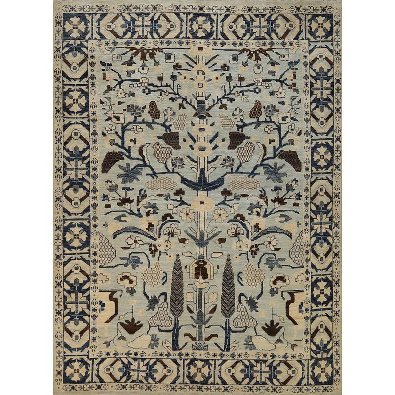 Oushak Turkish Area Rug Hand-Knotted Vegetable Dye Wool Carpet - 8'2"x 10'3"