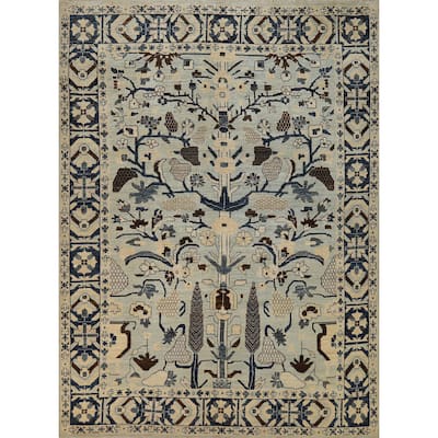 Oushak Turkish Area Rug Hand-Knotted Vegetable Dye Wool Carpet - 8'2"x 10'3"