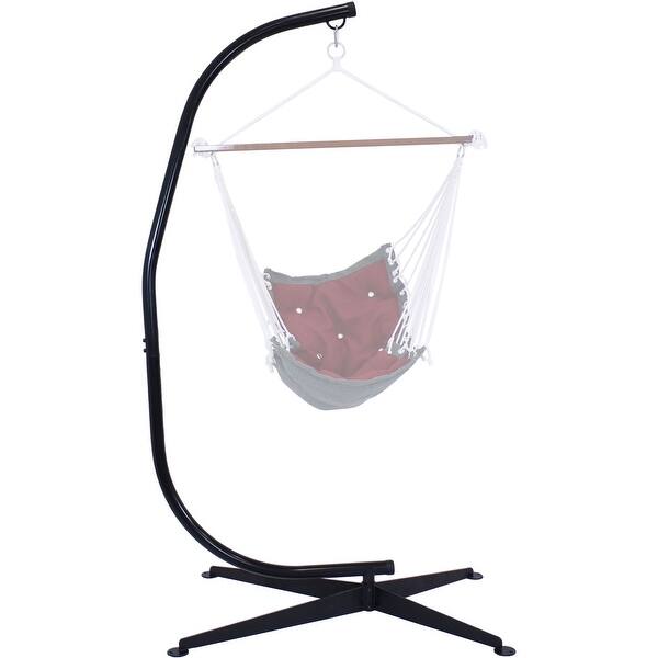 Shop Sunnydaze Durable C Stand For Hanging Hammock Chairs Black Powder Coated Steel Overstock 11613618